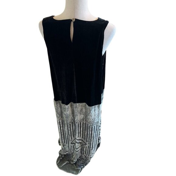 Citron Santa Monica Green Burnout Velvet Dress Topper Jacket Set Geometric Silk - Picture 8 of 16